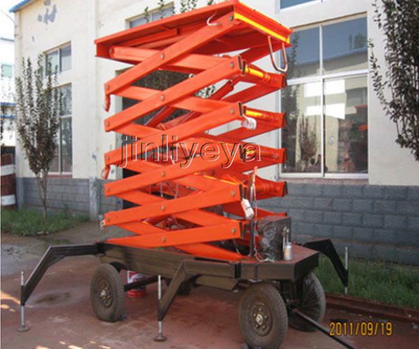 Four wheel mobile lifting platform